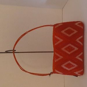 ebisu red clear beaded bag